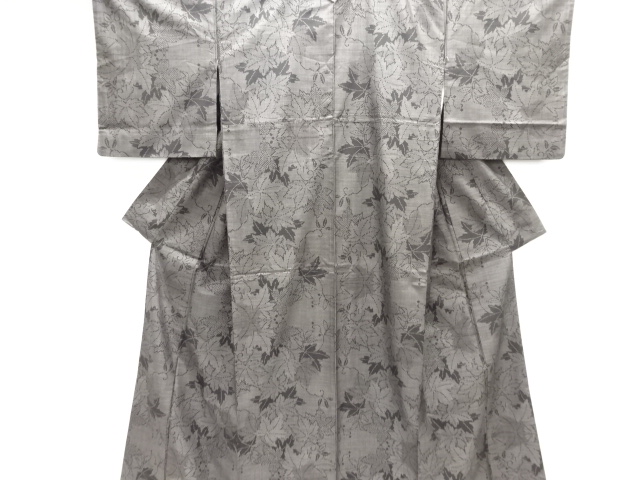 JAPANESE KIMONO / DORO OSHIMA TSUMUGI (7 maruki) / WOVEN LEAVES